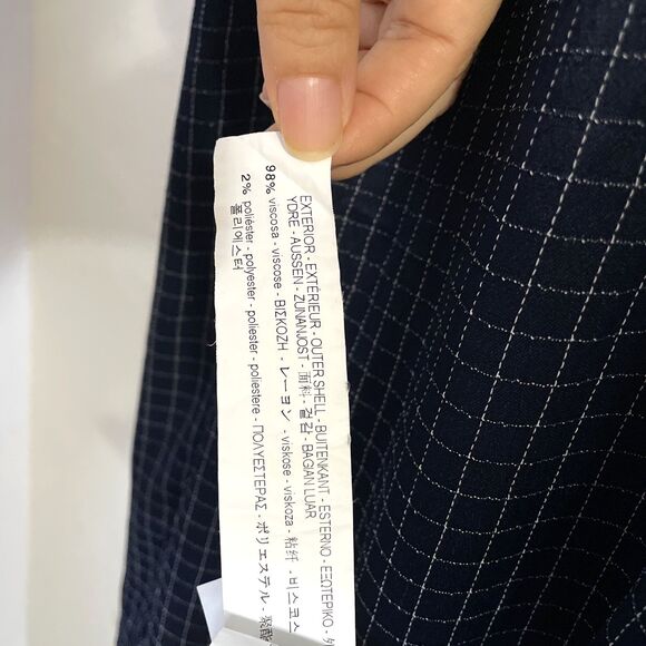 Zara V-Neck Sleeveless Navy Blue Viscose Midi Dress Size S - Picture 8 of 16